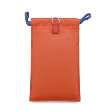 Load image into Gallery viewer, HERMES pillow phone case Orange Poppy/Blue France Lambskin
