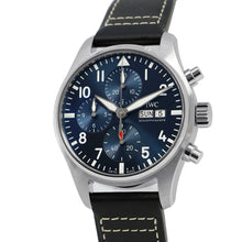 Load image into Gallery viewer, IWC Pilot&#39;s Watches Chronograph W41mm Stainless Steel Leather Blue DialIW388101
