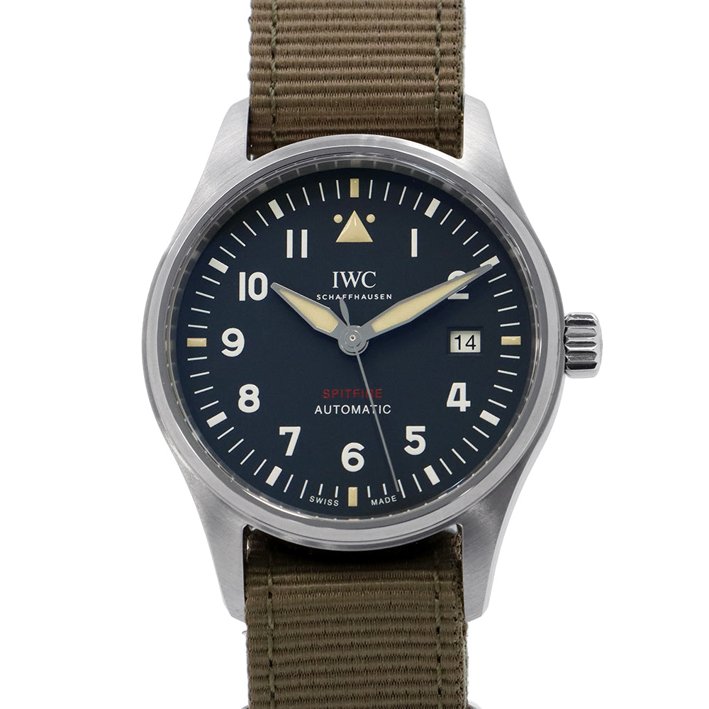 IWC Pilot's Watch Automatic Spitfire W39mm Stainless Steel Fabric Black DialIW326801