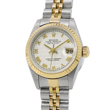 将图像加载到图库查看器中，ROLEX Datejust W26mm Stainless Steel K18YG Ivory Pyramid Dial69173
