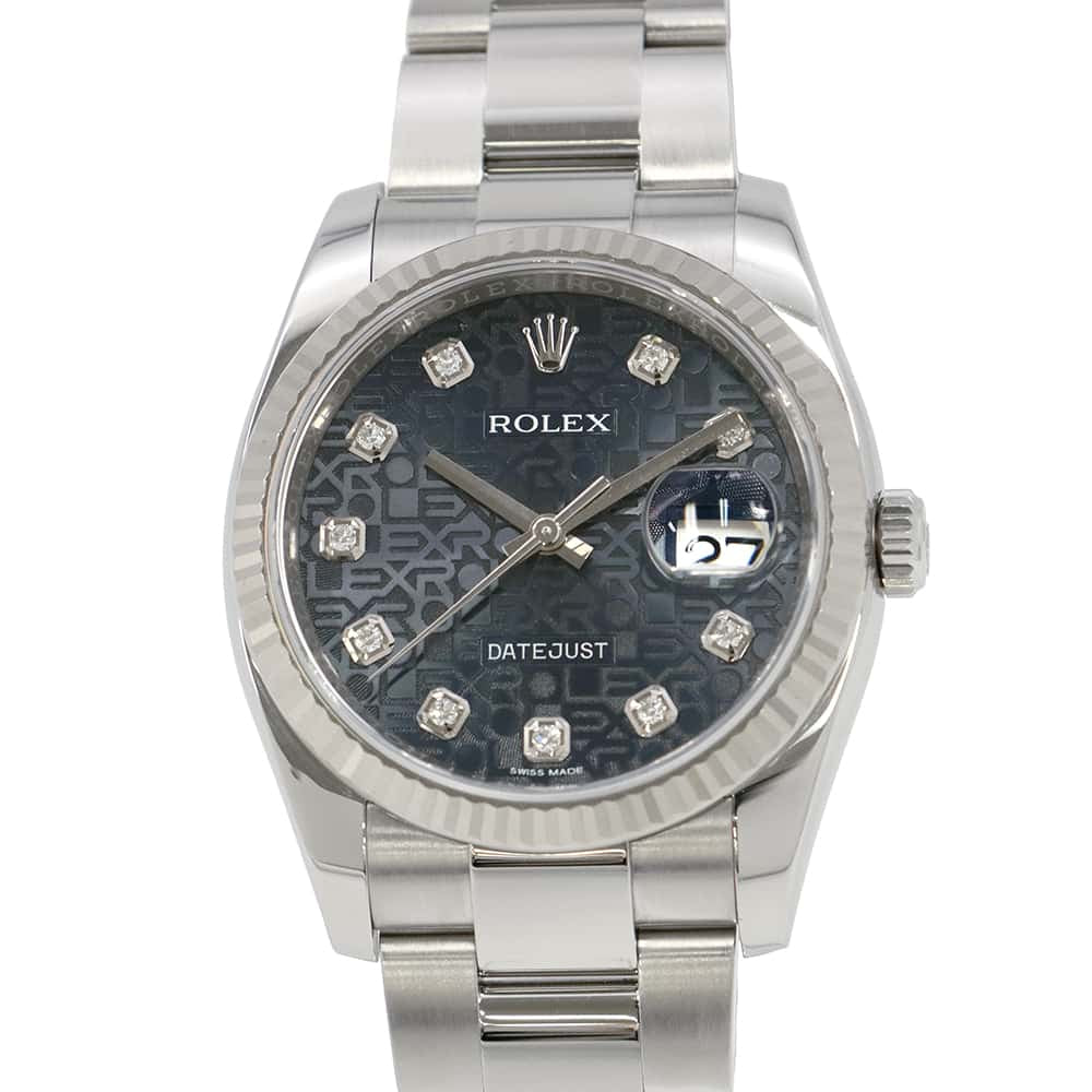 ROLEX Datejust W36mm Stainless Steel K18WG Blue Horicon Dial116234G