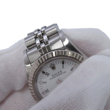 将图像加载到图库查看器中，ROLEX Datejust W24mm Stainless Steel K18WG White Dial67194
