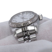 将图像加载到图库查看器中，ROLEX Datejust W24mm Stainless Steel K18WG White Dial67194
