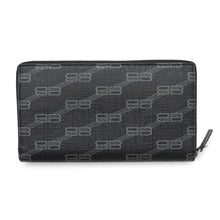Load image into Gallery viewer, BALENCIAGA BBMonogram Cash Continental Round Zip Long Wallet Black594317 PVC/Leather
