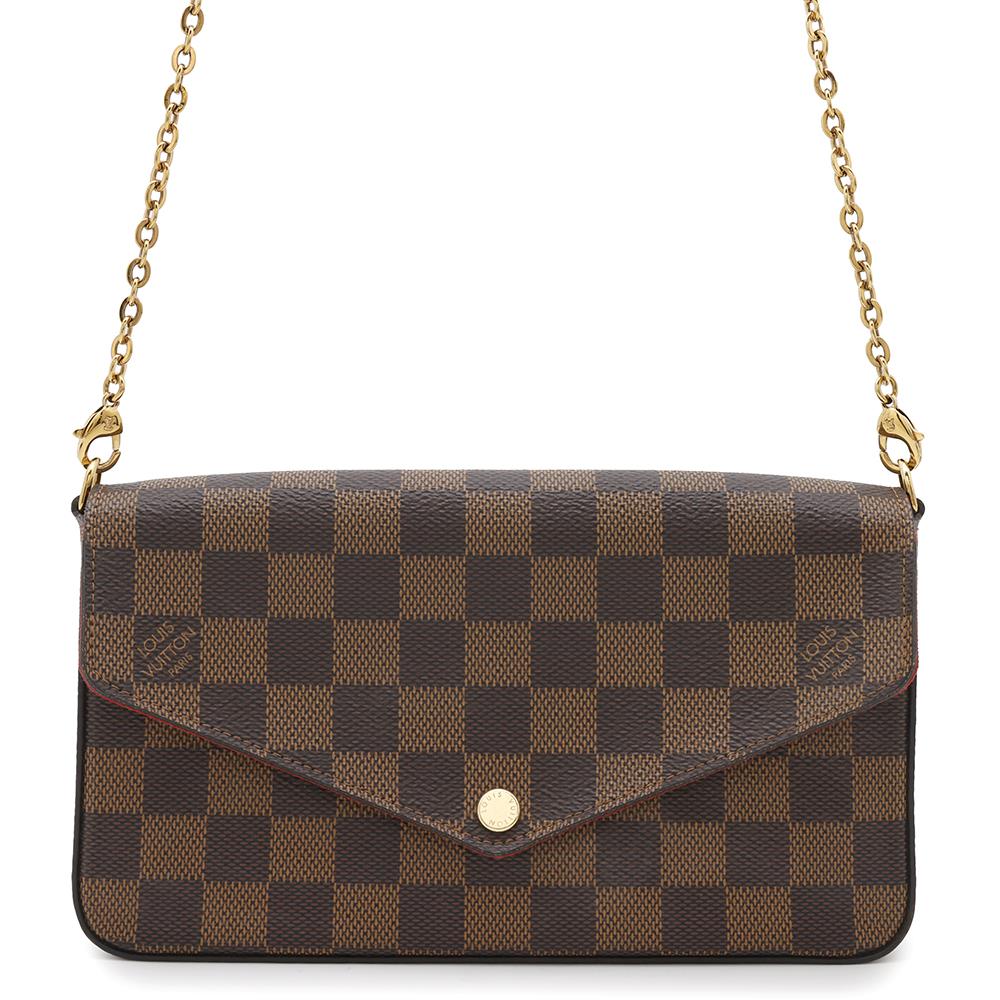 LOUIS VUITTON Felicie Pochette  RedN63032 Damier Ebene Canvas