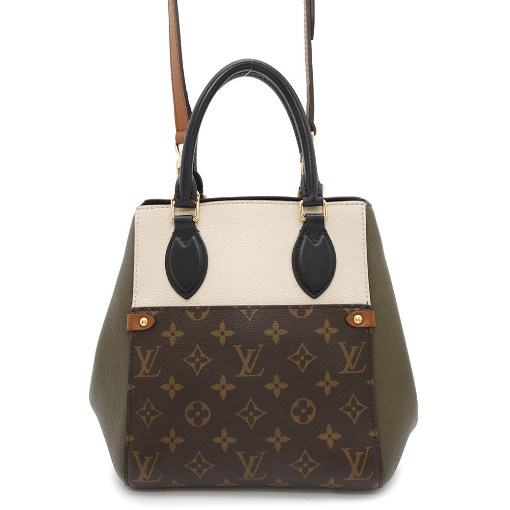 LOUIS VUITTON Fold tote Claim/Khaki/NoirM45388 Monogram Leather Size PM