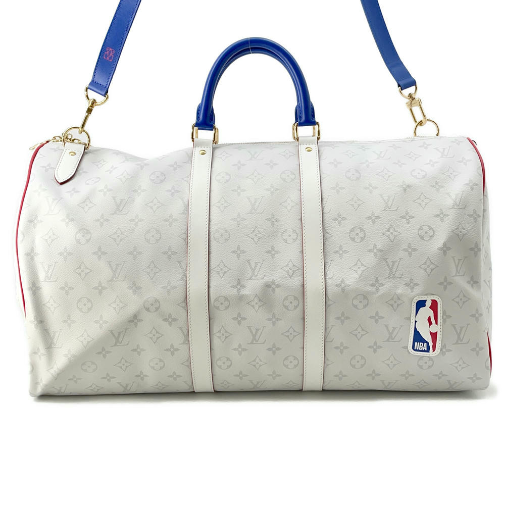 LOUIS VUITTON Keepall Bandouliere WhiteM45586 Monogram LVxNBA Size 55