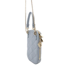 将图像加载到图库查看器中，Dior Lady Dior Cannage Phone Holder CloudBlueS0872ONMJ Lambskin
