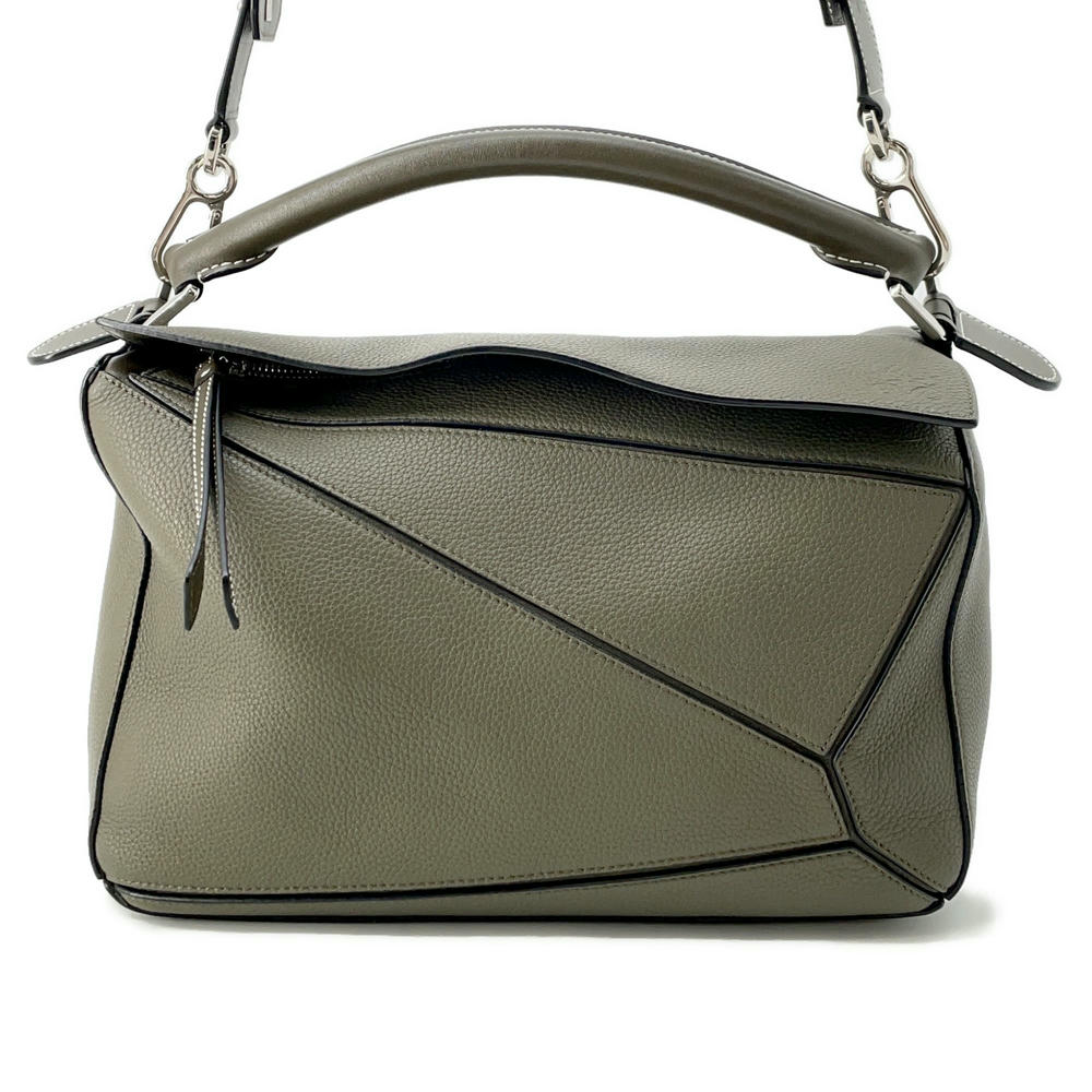LOEWE Puzzle bag Khaki322.12KS20 Calf Leather Size Medium