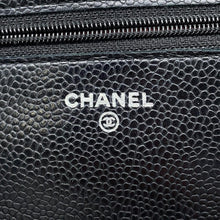 Load image into Gallery viewer, CHANEL Matelasse Chain wallet BlackA33814 Caviar Leather
