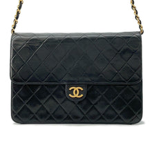 Load image into Gallery viewer, CHANEL Matelasse Push Lock ChainShoulder Bag Black Lambskin
