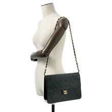 Load image into Gallery viewer, CHANEL Matelasse Push Lock ChainShoulder Bag Black Lambskin
