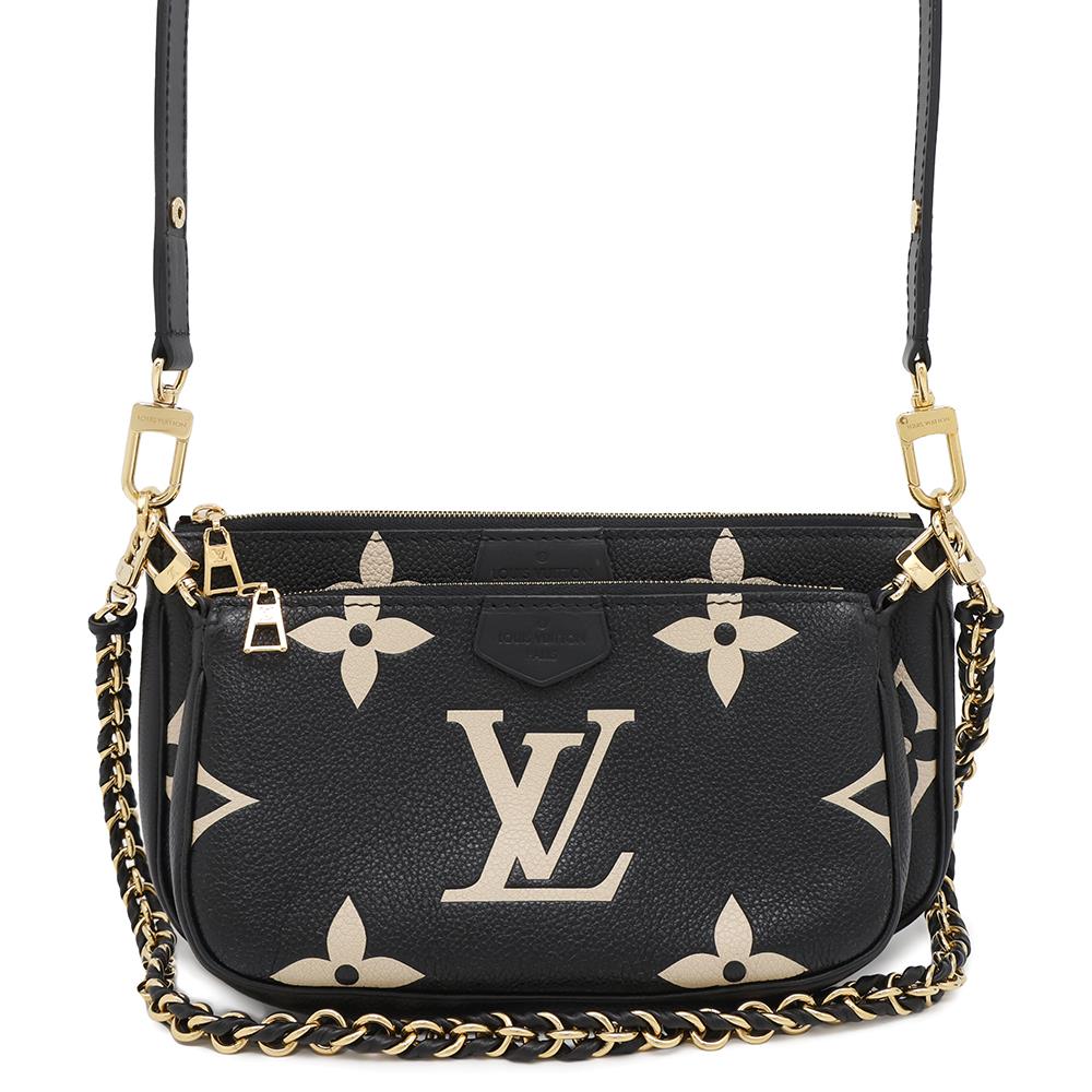 LOUIS VUITTON Multi Pochette Accessoires Black/CreamM45777 Monogram Empreinte Leather