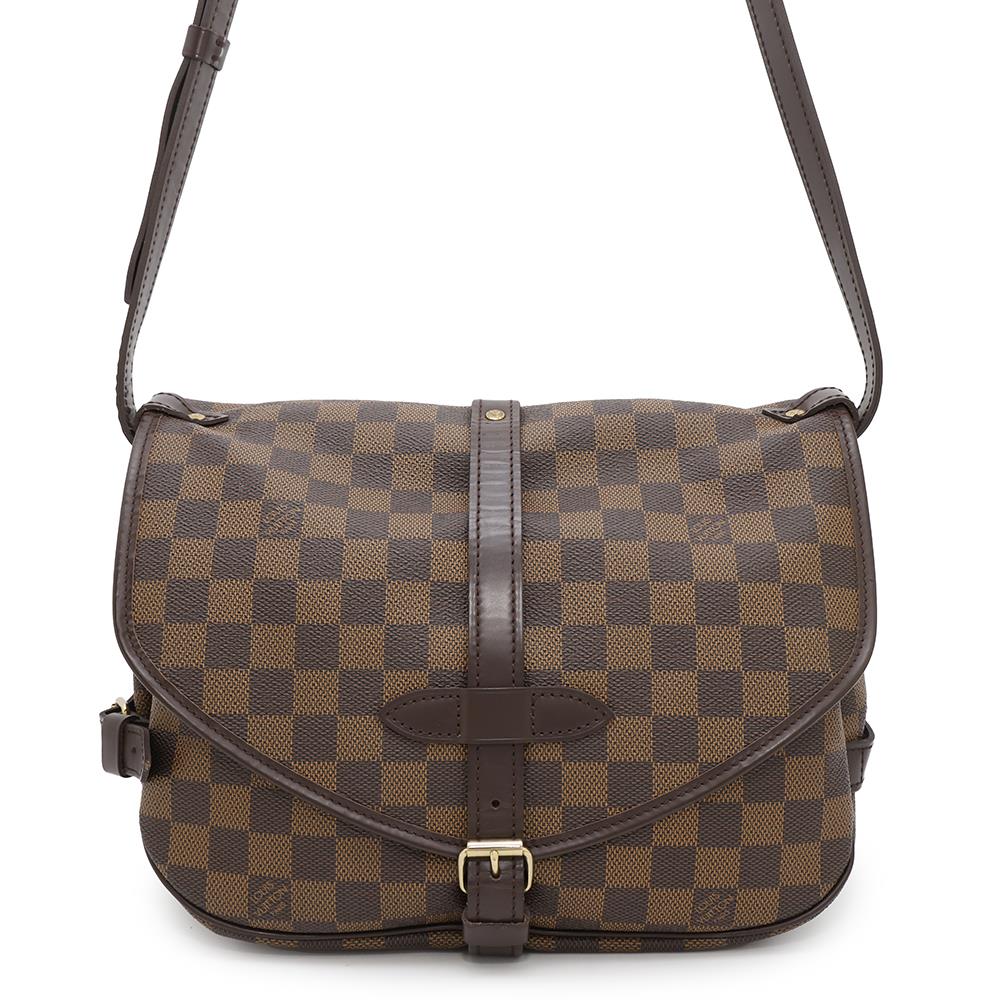 LOUIS VUITTON ★Saumur SPO RedN48081 Damier Ebene Canvas Size 30