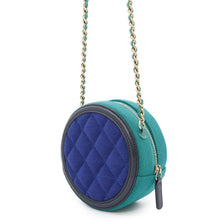 Load image into Gallery viewer, CHANEL CCFiligree Round ChainShoulder Bag Blue/GreenAP0365 Cotton
