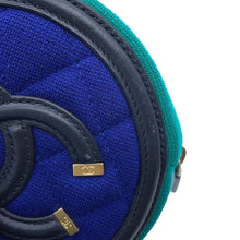 Load image into Gallery viewer, CHANEL CCFiligree Round ChainShoulder Bag Blue/GreenAP0365 Cotton
