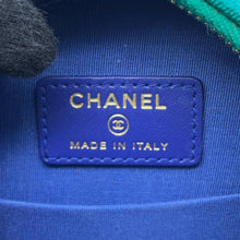 Load image into Gallery viewer, CHANEL CCFiligree Round ChainShoulder Bag Blue/GreenAP0365 Cotton
