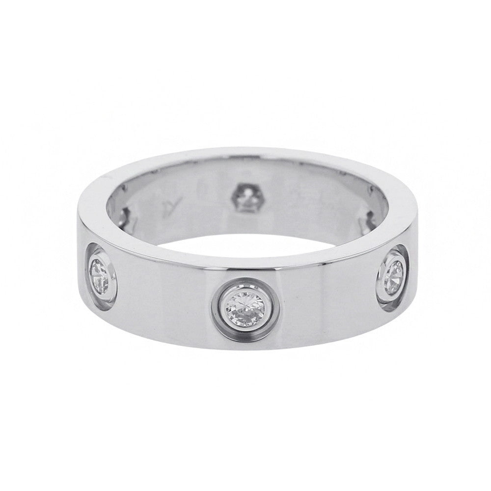 CARTIER Love Ring full diamond Size 53/#13B4026000 18K White Gold