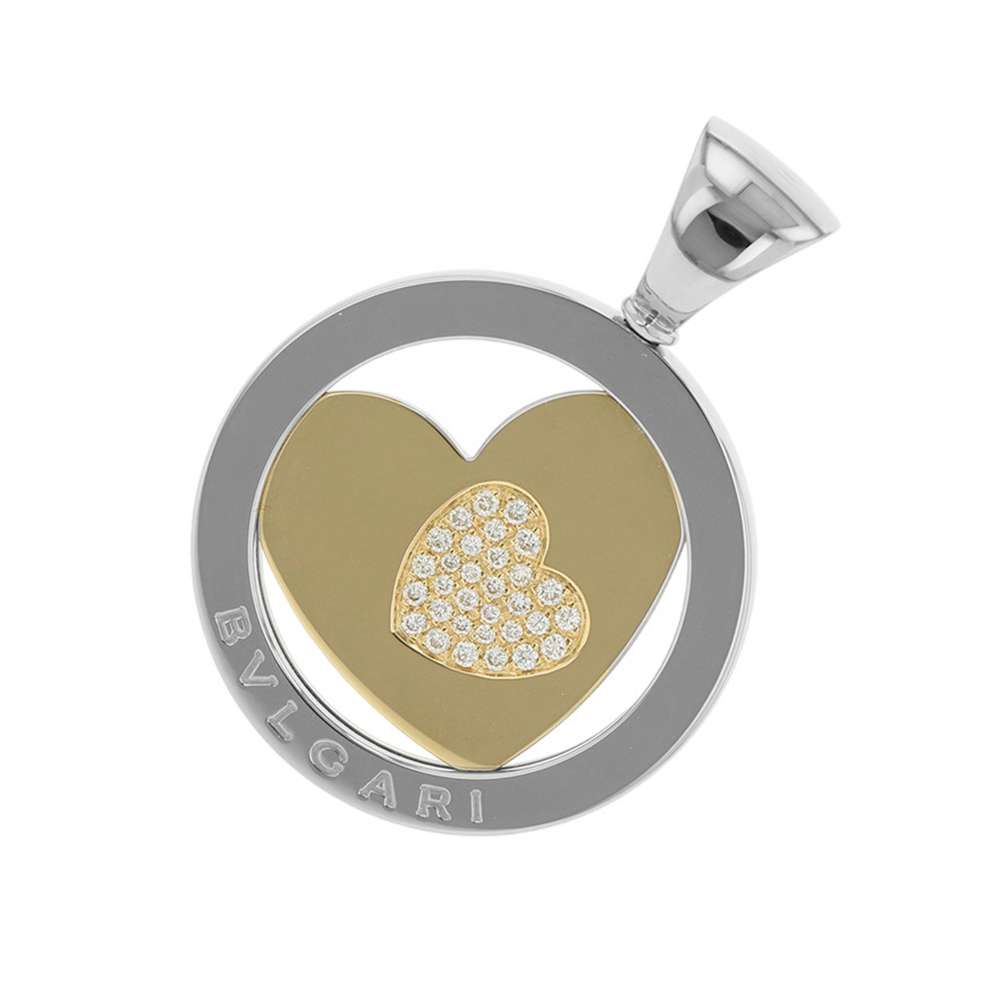 BVLGARI Tondo Heart Diamond Top K18YG Stainless Steel