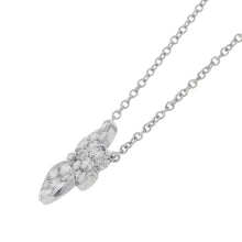 Load image into Gallery viewer, TIFFANY&amp;Co. Paper Flower Pavé Necklace Clover Motif Pt950
