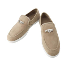 将图像加载到图库查看器中，HERMES Mocassins Jules Beige suede Size 36
