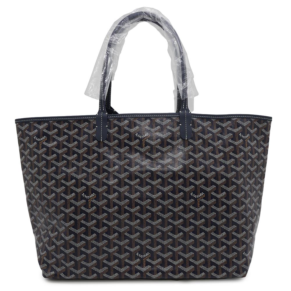 GOYARD Saint Louis Navy BlueSTLOUIPMLTY12CL12P PVC Coated Canvas Leather Size PM