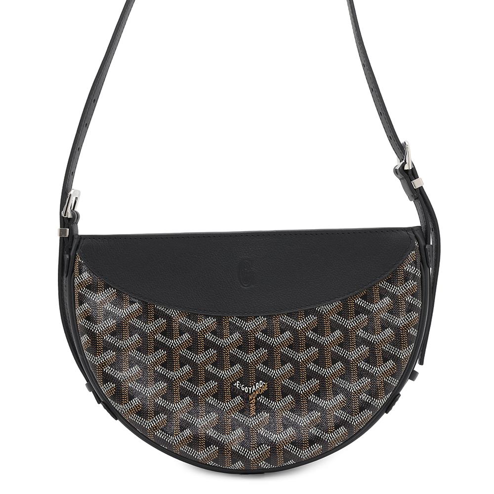 GOYARD Hirondelle BlackHIRONDPMLTY01CL01P PVC Coated Canvas Leather