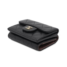 Load image into Gallery viewer, CHANEL Matelasse Classic Small Flap Wallet BlackAP0230 Caviar Leather
