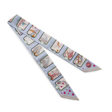 Load image into Gallery viewer, HERMES Twilly HERMES STORY HERMES STORY Blue Pale/Rose/Vert Silk100%
