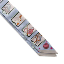 Load image into Gallery viewer, HERMES Twilly HERMES STORY HERMES STORY Blue Pale/Rose/Vert Silk100%
