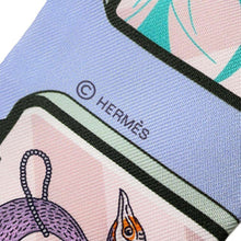 Load image into Gallery viewer, HERMES Twilly HERMES STORY HERMES STORY Blue Pale/Rose/Vert Silk100%
