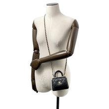 将图像加载到图库查看器中，CHANEL Coco Handle ChainShoulder Bag BlackAP4245 Caviar Leather Size micro
