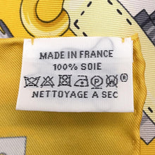 Load image into Gallery viewer, HERMES Scarf Carre Cliquetis Cliquetis Size 90 Jaune/Mauve/Multi Silk 100%
