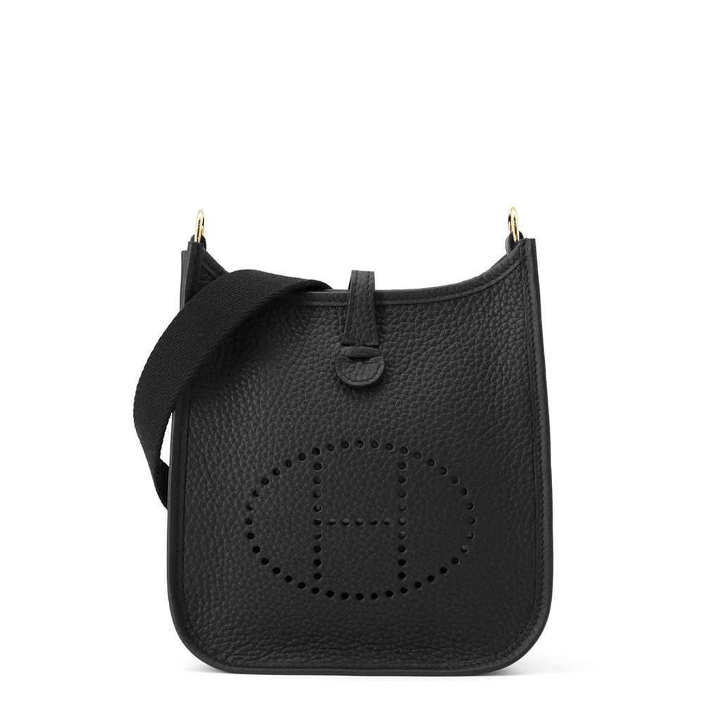 HERMES Evelyne Amazon Long Black Taurillon Clemence Size TPM