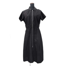 将图像加载到图库查看器中，HERMES Zip-up Dress Mosaique motif Size 40 Black Cotton100%
