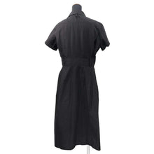 Load image into Gallery viewer, HERMES Zip-up Dress Mosaique motif Size 40 Black Cotton100%
