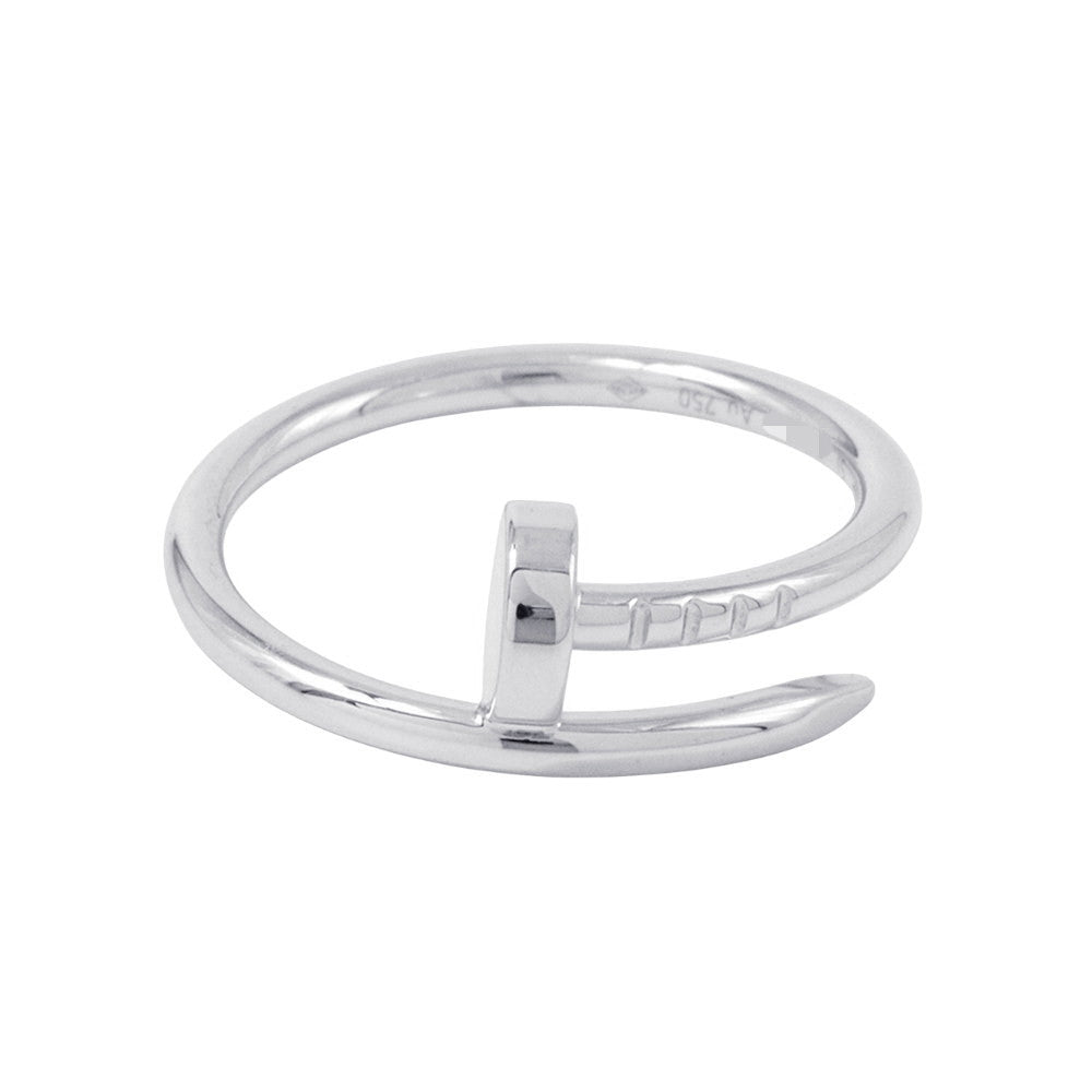 CARTIER Justo Encre Ring SM Size 51/#11B4226051 18K White Gold