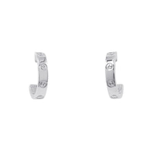 Load image into Gallery viewer, CARTIER Love Hoop Earrings Small Model Size SmallB8028900 18K White Gold

