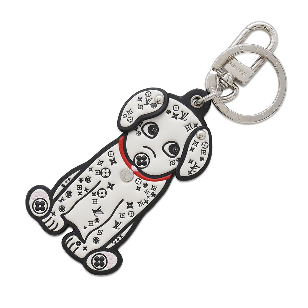 LOUIS VUITTON Porte Cles・Dalmatien Key Chain Key Ring Noir/WhiteM00746 Leather