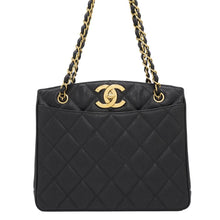 Load image into Gallery viewer, CHANEL Matelasse Turnlock Chain Tote Black Caviar Leather
