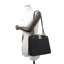 Load image into Gallery viewer, CHANEL Matelasse Turnlock Chain Tote Black Caviar Leather
