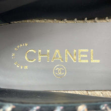 Load image into Gallery viewer, CHANEL Espadrilles Tweed BlackG29762 Cotton Enamel Size 39 C
