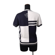 Load image into Gallery viewer, HERMES Knit Brides de Gala Short Sleeve Size 38 Navy/White Silk92% Nylon6% Polyurethane2%
