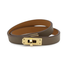 将图像加载到图库查看器中，HERMES Mini Kelly Double Tour Bracelet Size T2 Etoupe Swift Leather

