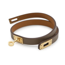 将图像加载到图库查看器中，HERMES Mini Kelly Double Tour Bracelet Size T2 Etoupe Swift Leather
