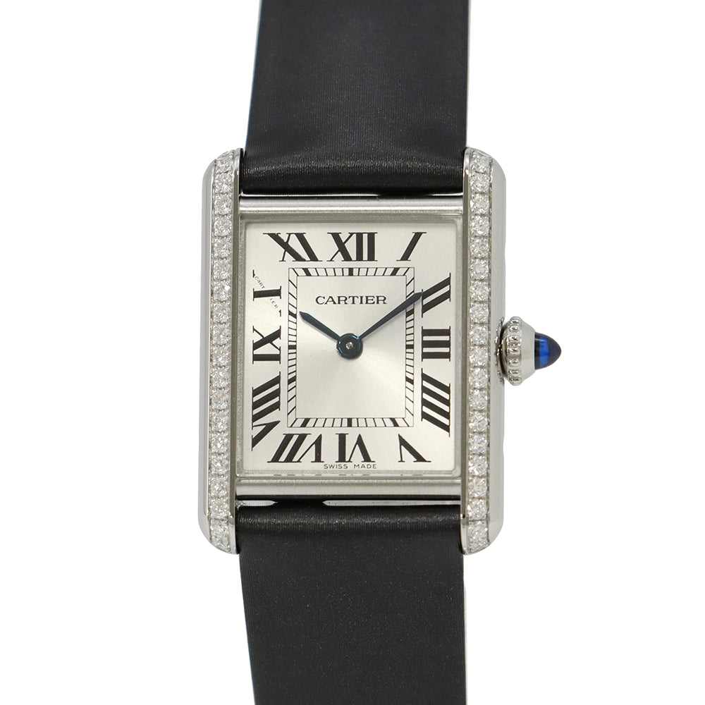 CARTIER Tank Must de Cartier Watch SM H29.5mm×W22mm Stainless Steel Leather Silver DialW4TA0031