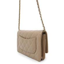 将图像加载到图库查看器中，CHANEL Chain Wallet Classic Matelasse CC Logo BeigeAP0250 Caviar Leather
