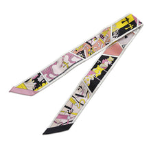 Load image into Gallery viewer, HERMES Twilly HERMES Factory Suite Black/Rose/Jaune Silk100%

