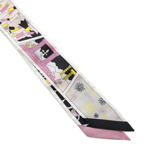 Load image into Gallery viewer, HERMES Twilly HERMES Factory Suite Black/Rose/Jaune Silk100%
