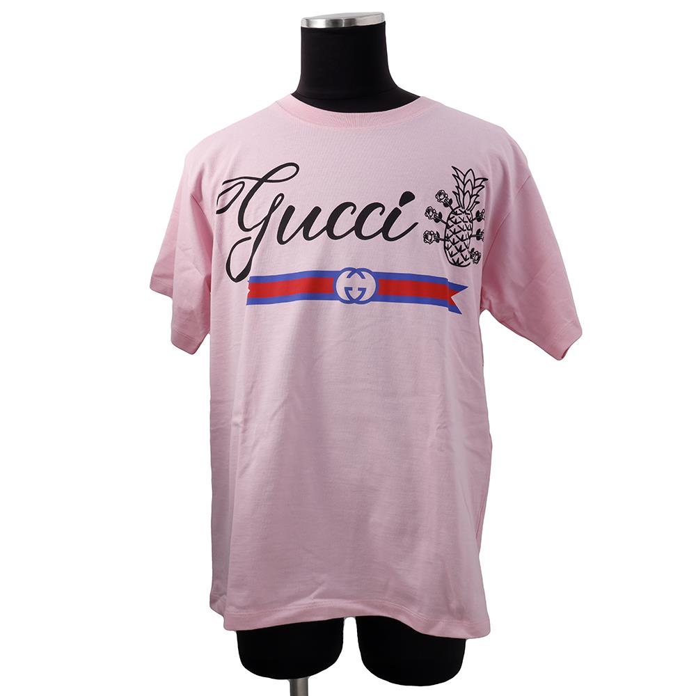 GUCCI TShirt Size XS Pink/Black/Multicolor616036 XJD21 Cotton100%